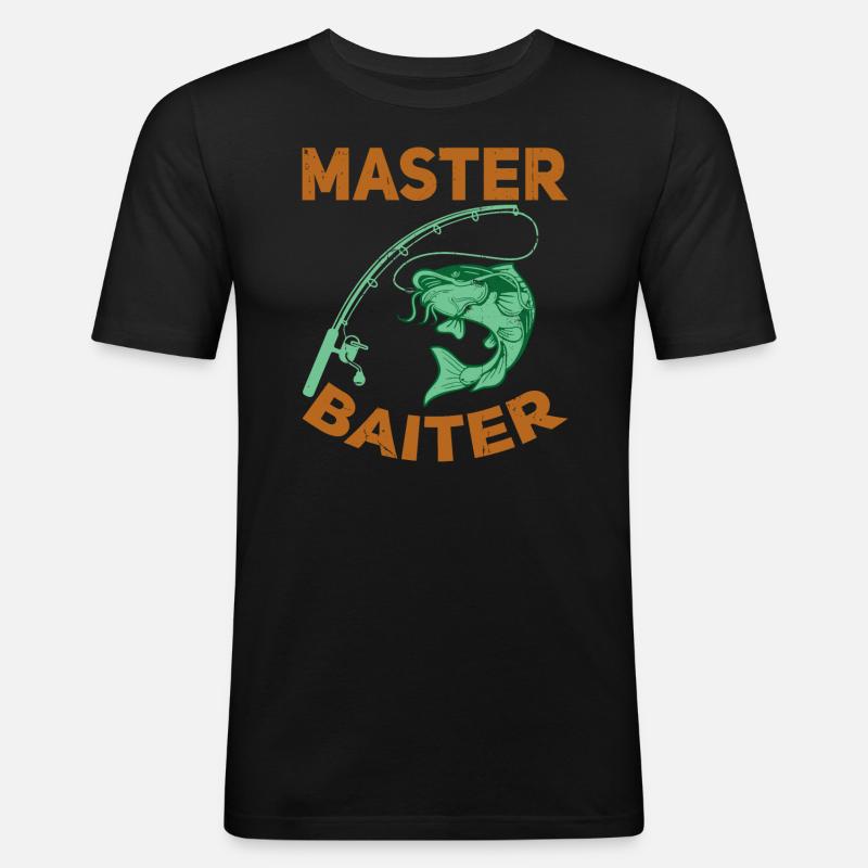 Master Baiter - Wels Catfish Hunter - Männer Slim Fit T-Shirt - Schwarz