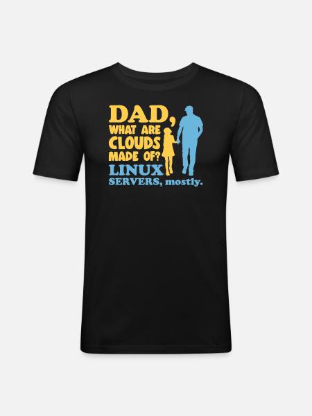 Cloud Computing Informatik Tech - Männer Slim Fit T-Shirt - Schwarz
