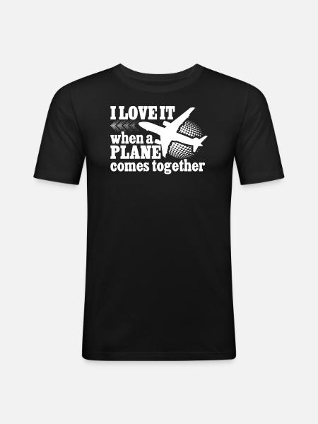 Captain Airline Pilot Jumbo Jet - Men's Slim Fit T-Shirt - black