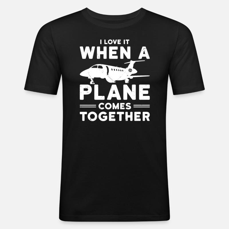 Airline Pilot Flugzeug Fluggesellschaft LInienflug - Männer Slim Fit T-Shirt - Schwarz