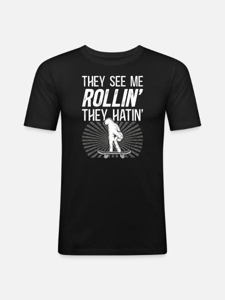 Fingerboard Finger Skateboarding Fingerboarding - Men's Slim Fit T-Shirt - black