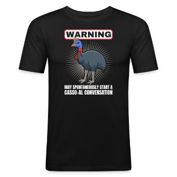 Casoars Retro Cassowary Bird Vintage - T-shirt près du corps Homme - noir - Devant - Nik (191cm)