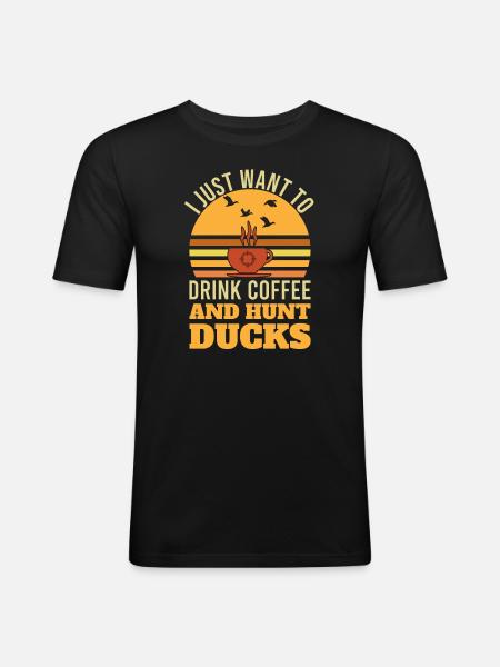 Entenjagd Saison Jäger Vogeljagd - Männer Slim Fit T-Shirt - Schwarz