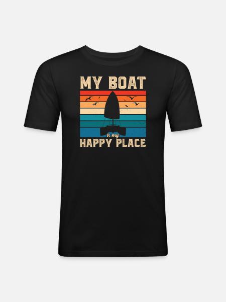 Catamaran Captain Sailboat - Men's Slim Fit T-Shirt - black