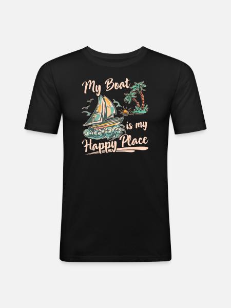 Catamaran Captain Sailboat - Men's Slim Fit T-Shirt - black