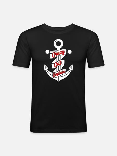 Catamaran Captain Sailing Sailboat - Men's Slim Fit T-Shirt - black
