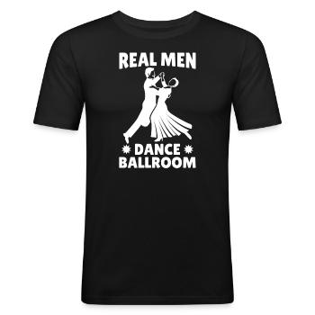 Real Men Dancing Partner Dance Couple Dance - T-shirt près du corps Homme - noir - Devant - Nik (191cm)