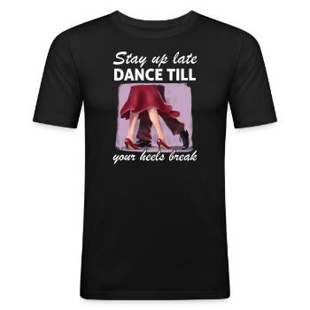 Dance Training Ballroom Couple Dance - Men's Slim Fit T-Shirt - black - Front - Nik (191cm)