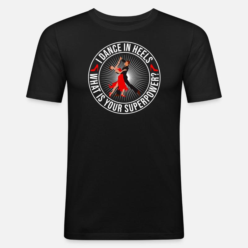 Dance Training Ballroom Couple Dance - Men's Slim Fit T-Shirt - black