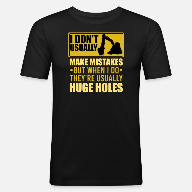 Retro Bagger Spruch Baggerfahrer Baustelle - Männer Slim Fit T-Shirt - Schwarz