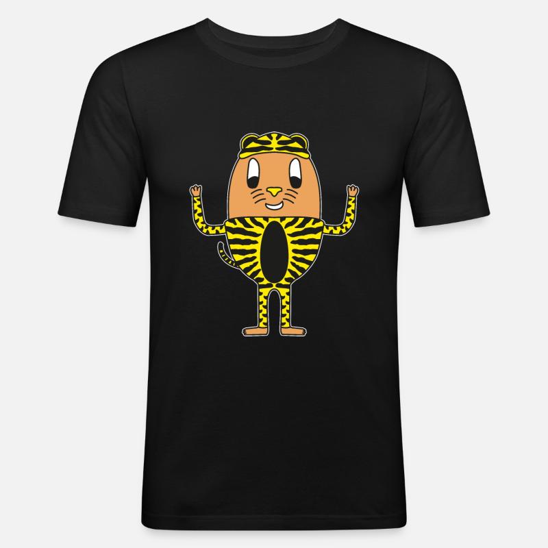 Ei Tiger - Männer Slim Fit T-Shirt - Schwarz