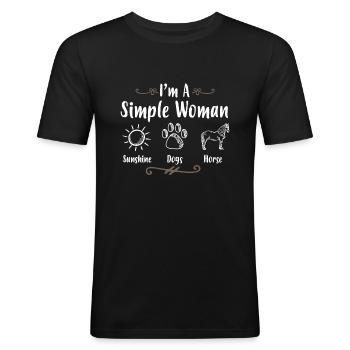 Pferde Rösser Reiter Reiterin - Männer Slim Fit T-Shirt - Schwarz - Vorne - Nik (191cm)