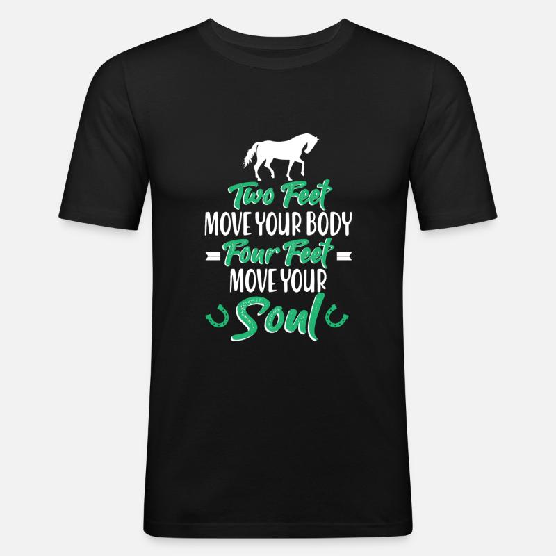 Cavalier Cavalier Chevaux - T-shirt près du corps Homme - noir