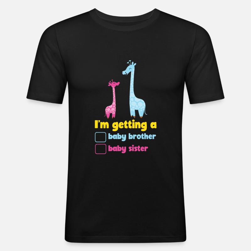 Giraffe - Männer Slim Fit T-Shirt - Schwarz