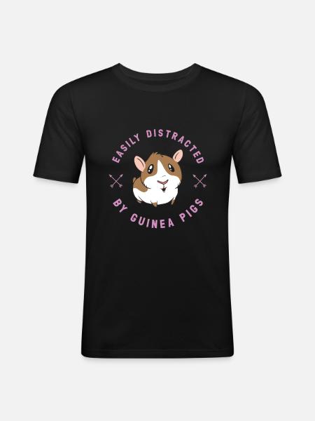 Cochons d'Inde Rosette Cochons d'Inde - T-shirt près du corps Homme - noir