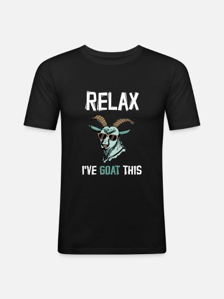 Chèvre - T-shirt près du corps Homme - noir