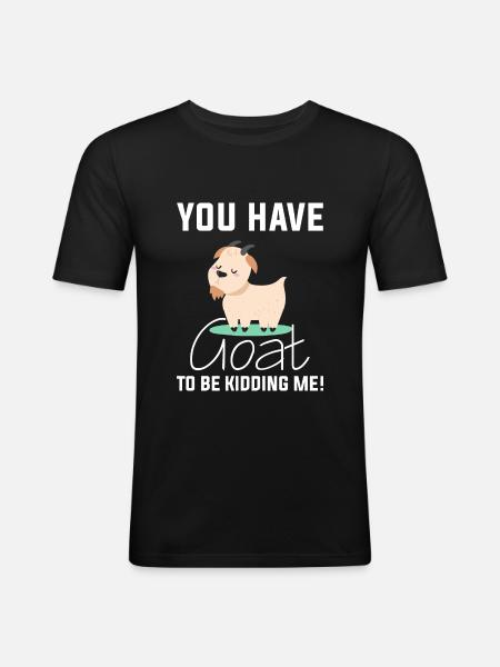 Chèvre - T-shirt près du corps Homme - noir