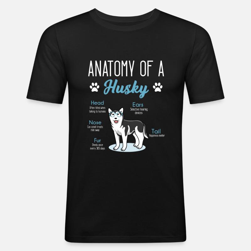 Huskyhund - Männer Slim Fit T-Shirt - Schwarz