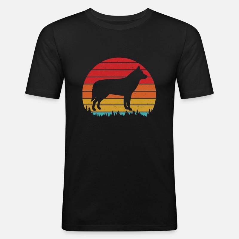 Huskyhund - Männer Slim Fit T-Shirt - Schwarz