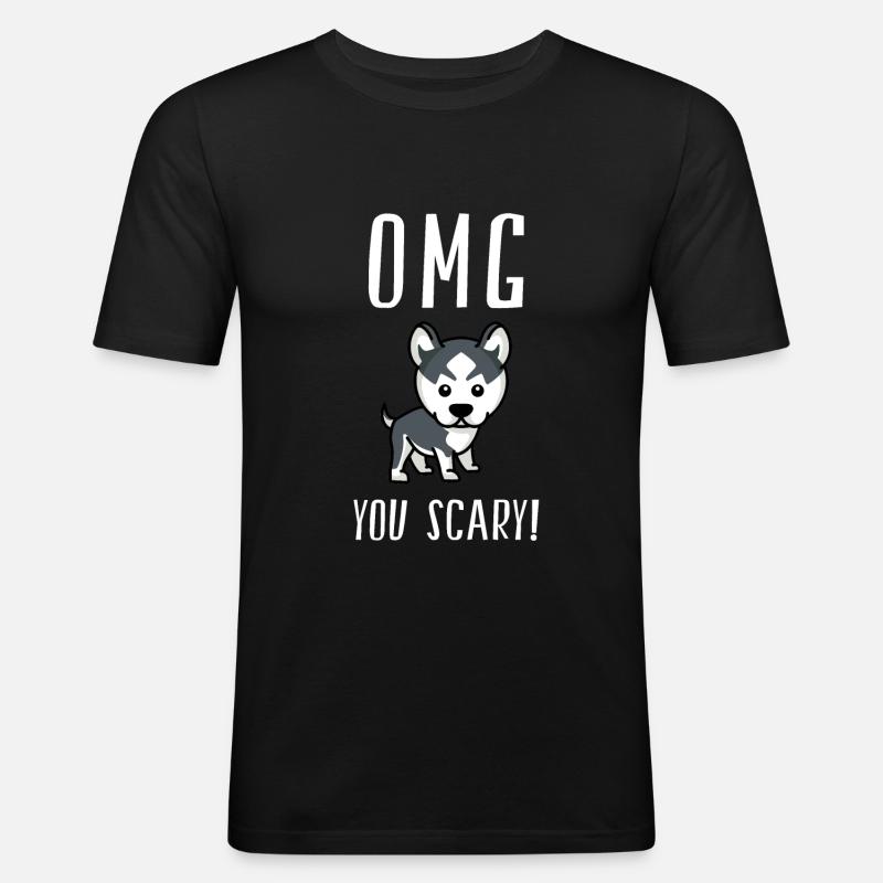 Huskyhund - Männer Slim Fit T-Shirt - Schwarz