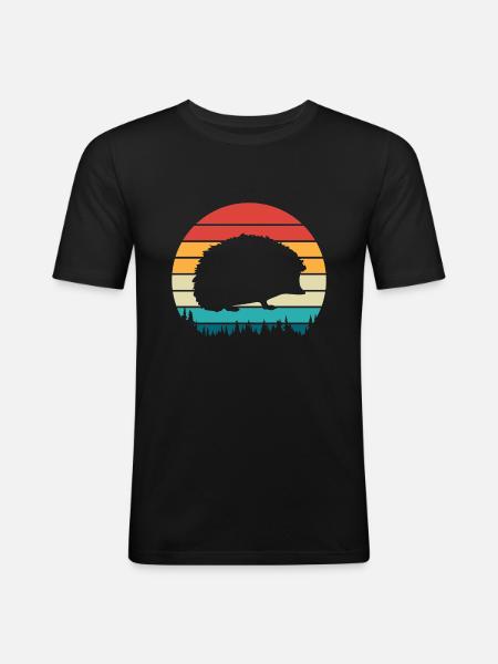 Hérisson - T-shirt près du corps Homme - noir