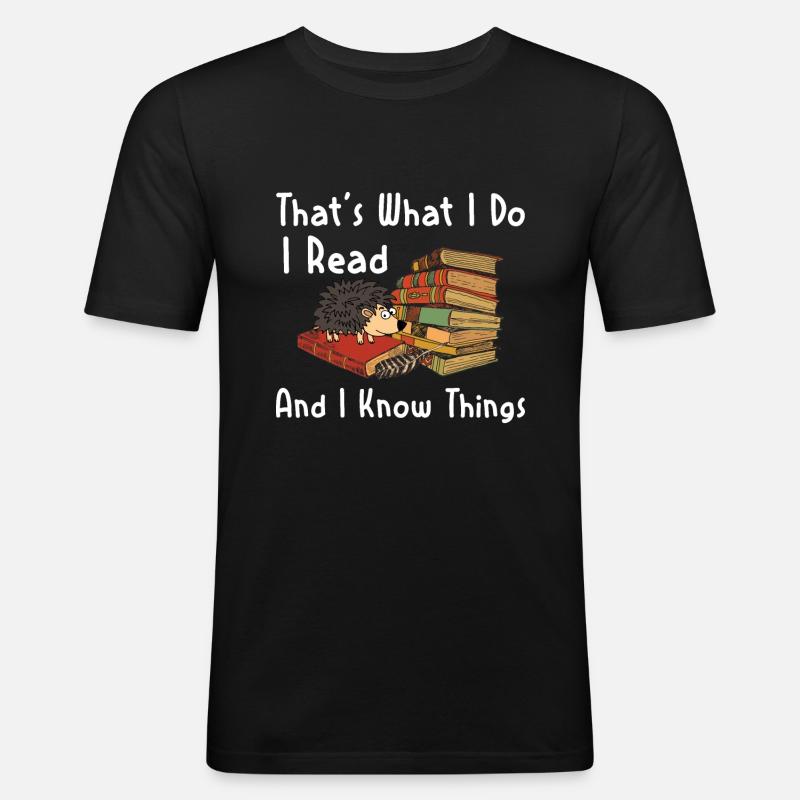 Igel - Männer Slim Fit T-Shirt - Schwarz
