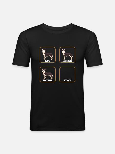 Husky dog - Men's Slim Fit T-Shirt - black