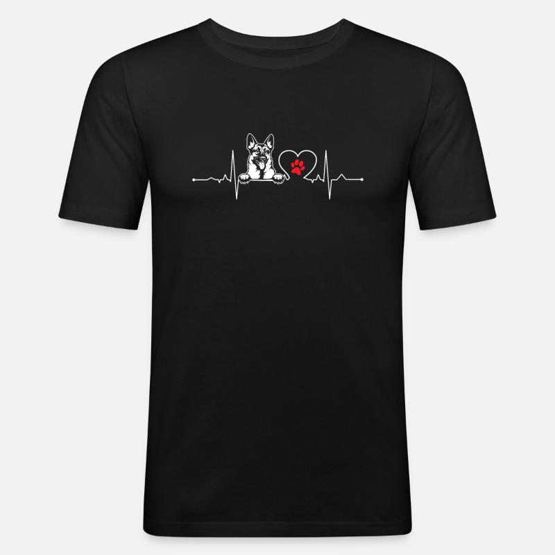 DeutscherSchäferhund - T-shirt près du corps Homme - noir