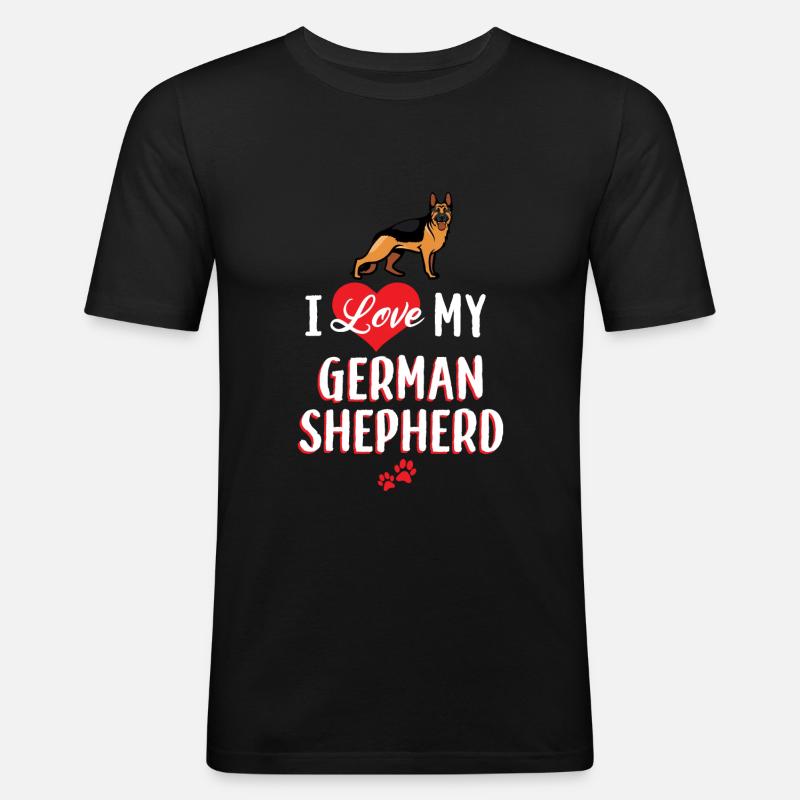Deutscherschäferhund - Männer Slim Fit T-Shirt - Schwarz