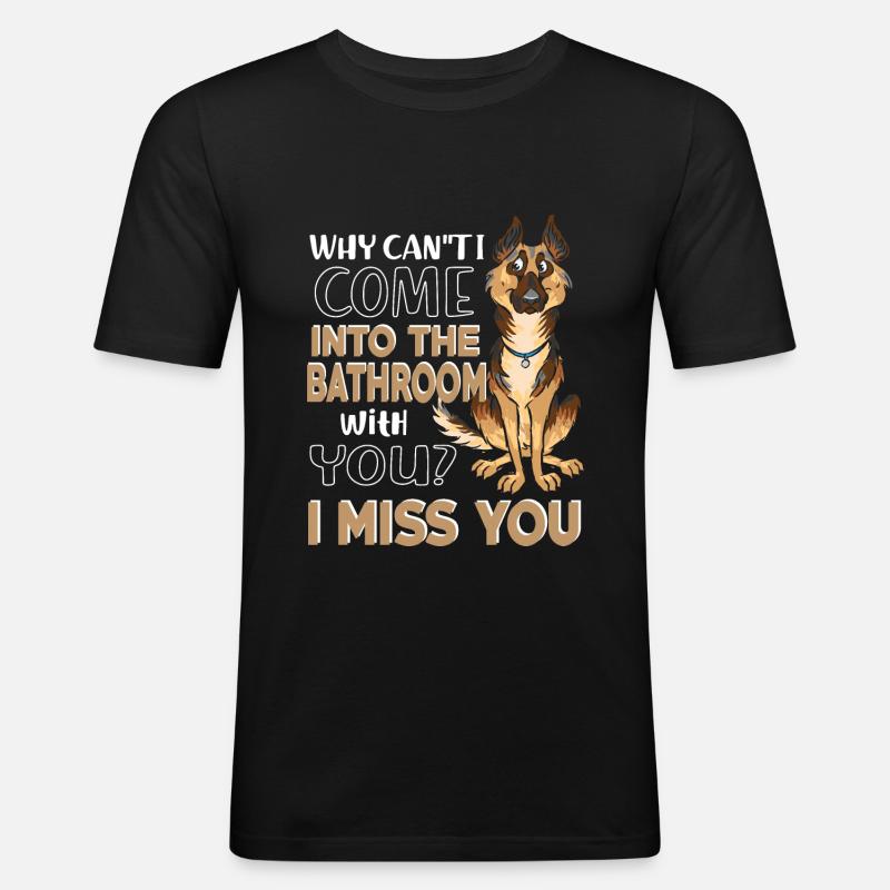 Deutscherschäferhund - Männer Slim Fit T-Shirt - Schwarz