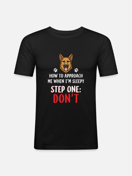 Deutscherschäferhund - Männer Slim Fit T-Shirt - Schwarz