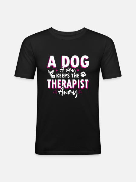 Chihuahua - T-shirt près du corps Homme - noir