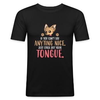 Chihuahua - T-shirt près du corps Homme - noir - Devant - Nik (191cm)