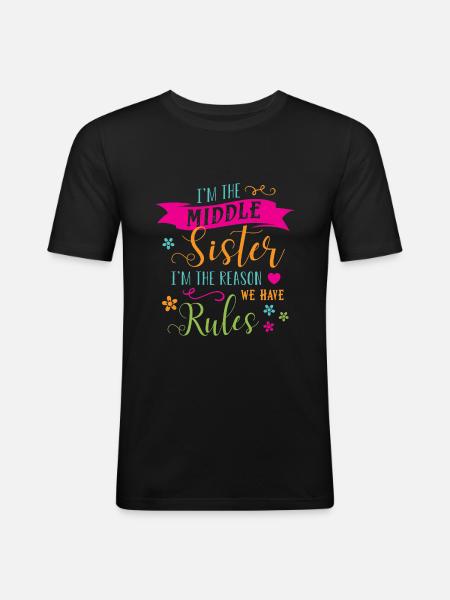 Sœurs - T-shirt près du corps Homme - noir