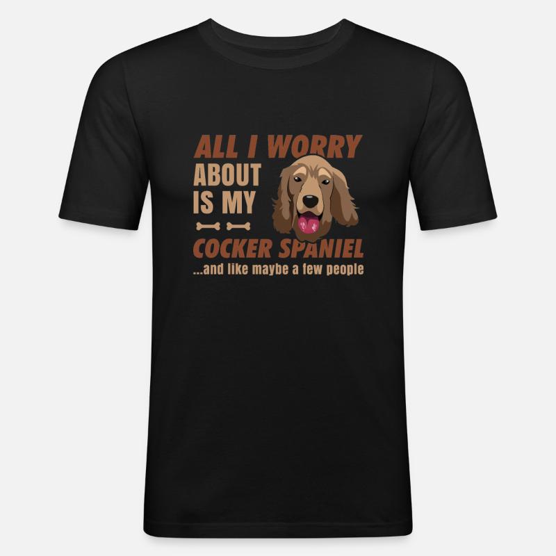 Cocker Spaniel - Männer Slim Fit T-Shirt - Schwarz
