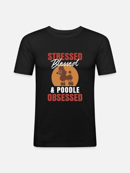 Puiche Poodle - T-shirt près du corps Homme - noir