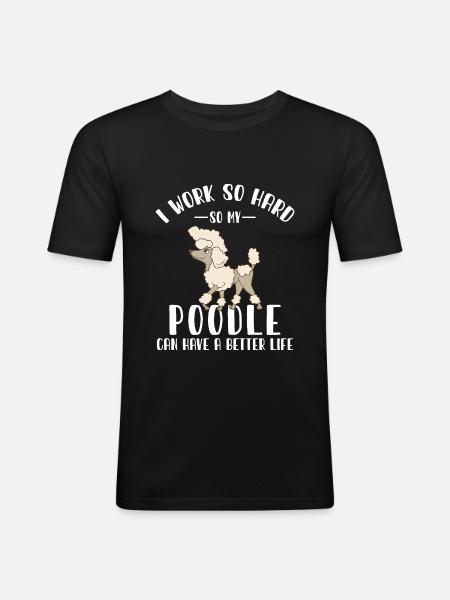 Pudel Poodle - Men's Slim Fit T-Shirt - black