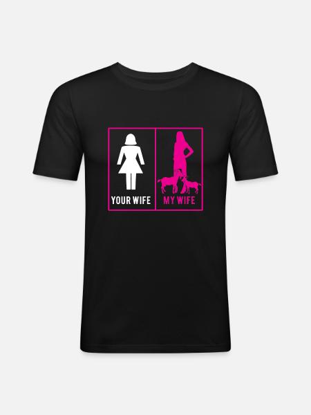 Ma femme - Goat Lovers - T-shirt près du corps Homme - noir
