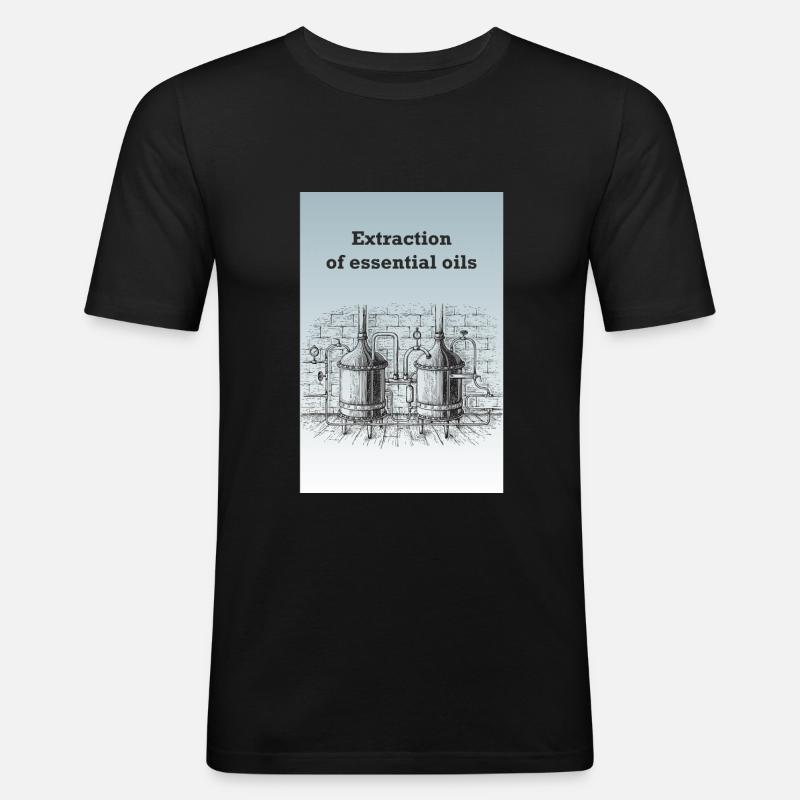 Extraktion von ätherischen Ölen - Männer Slim Fit T-Shirt - Schwarz