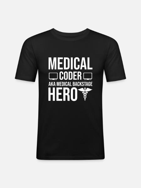 Klinischer Kodierer - Männer Slim Fit T-Shirt - Schwarz