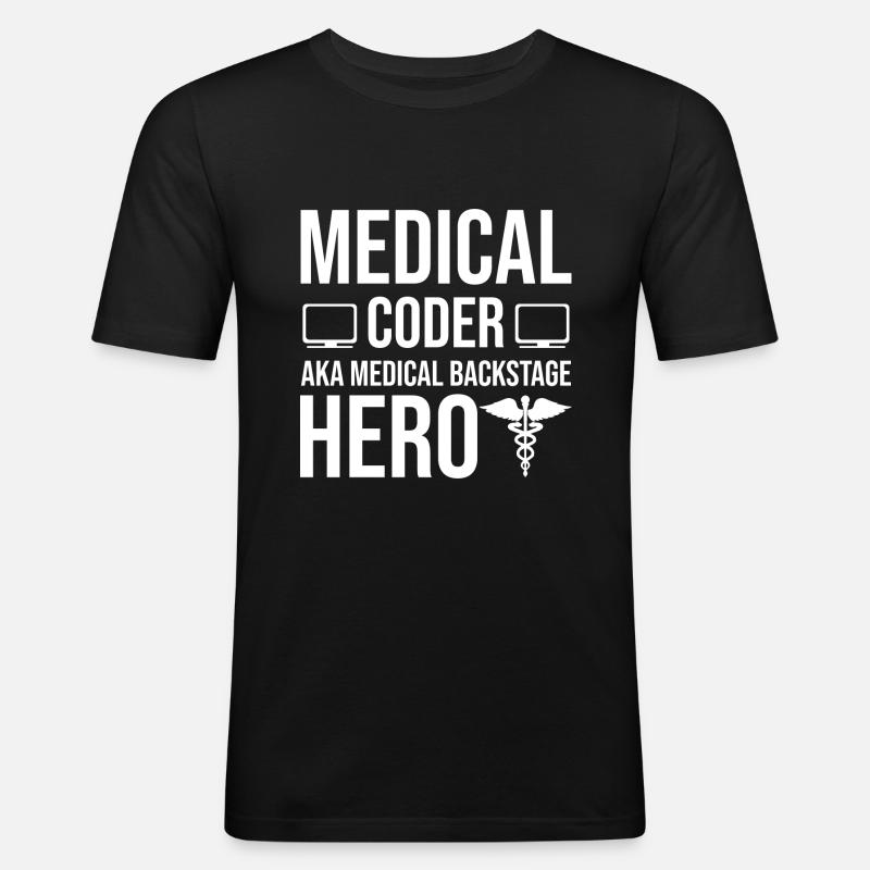 Klinischer Kodierer - Männer Slim Fit T-Shirt - Schwarz