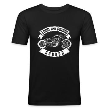 Loud and Proud Bobber - Men's Slim Fit T-Shirt - black - Front - Nik (191cm)