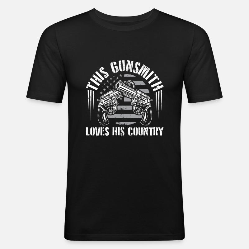 Waffenschmied - Männer Slim Fit T-Shirt - Schwarz