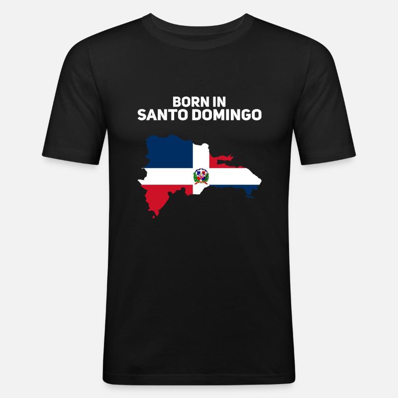 Dominikanische Republik - Männer Slim Fit T-Shirt - Schwarz