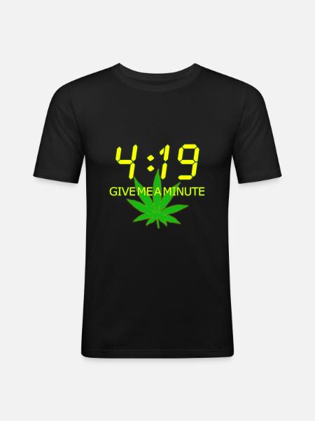 Mauvaise herbe 420 - T-shirt près du corps Homme - noir