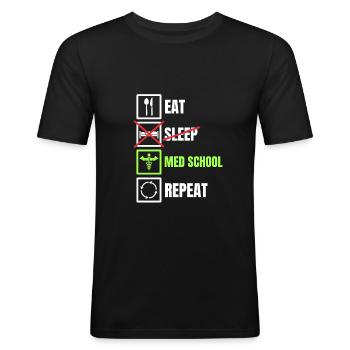 Cadeau étudiant en médecine - T-shirt près du corps Homme - noir - Devant - Nik (191cm)