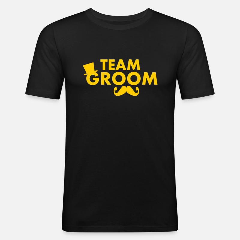 Team groom - Männer Slim Fit T-Shirt - Schwarz