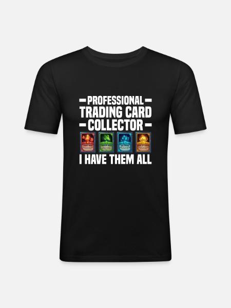 Trading Cards - Männer Slim Fit T-Shirt - Schwarz