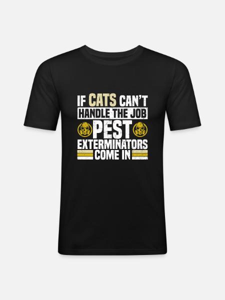 Kammerjäger Geschenk Schädlingsbekämpfer Entwester - Männer Slim Fit T-Shirt - Schwarz