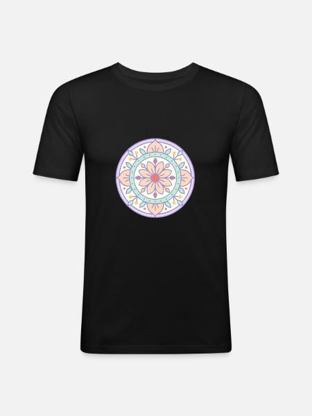 Mandala with risograph effect - Men's Slim Fit T-Shirt - black